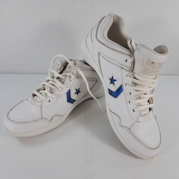 CONVERSE Womens 8.5 Pro White Leather Blue Logo - Picture 13 of 13